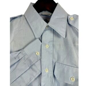 DLA Defense Logistics Agency Blue Long Sleeve Military Shirt‎ Mens 14.5x32/33